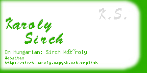 karoly sirch business card